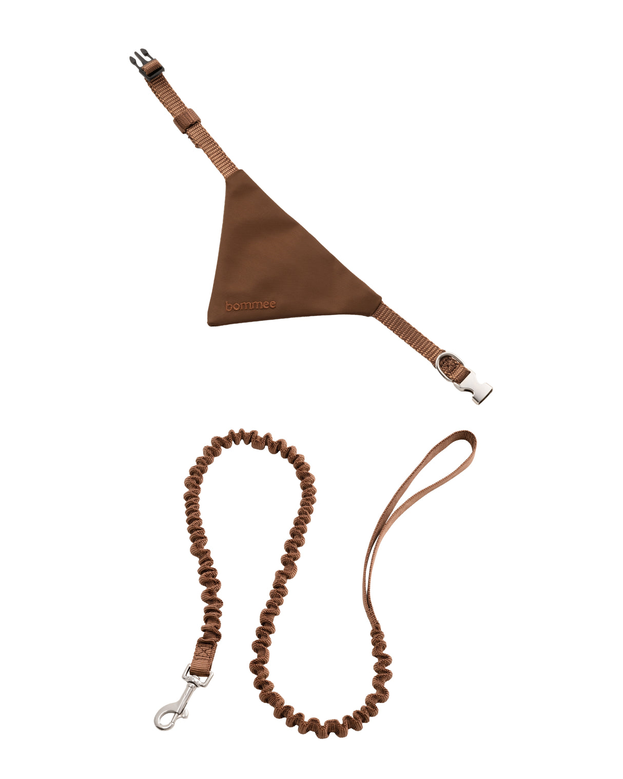 Bommee Nylon Collar and Leash Set - Chocolate