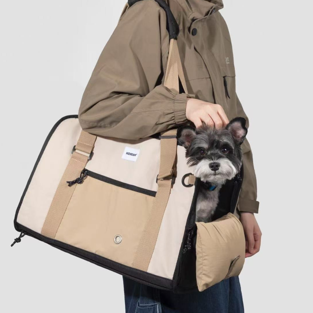 Pet Carrier - Creamy Latte Nylon Bag (for pets up to 9kg)