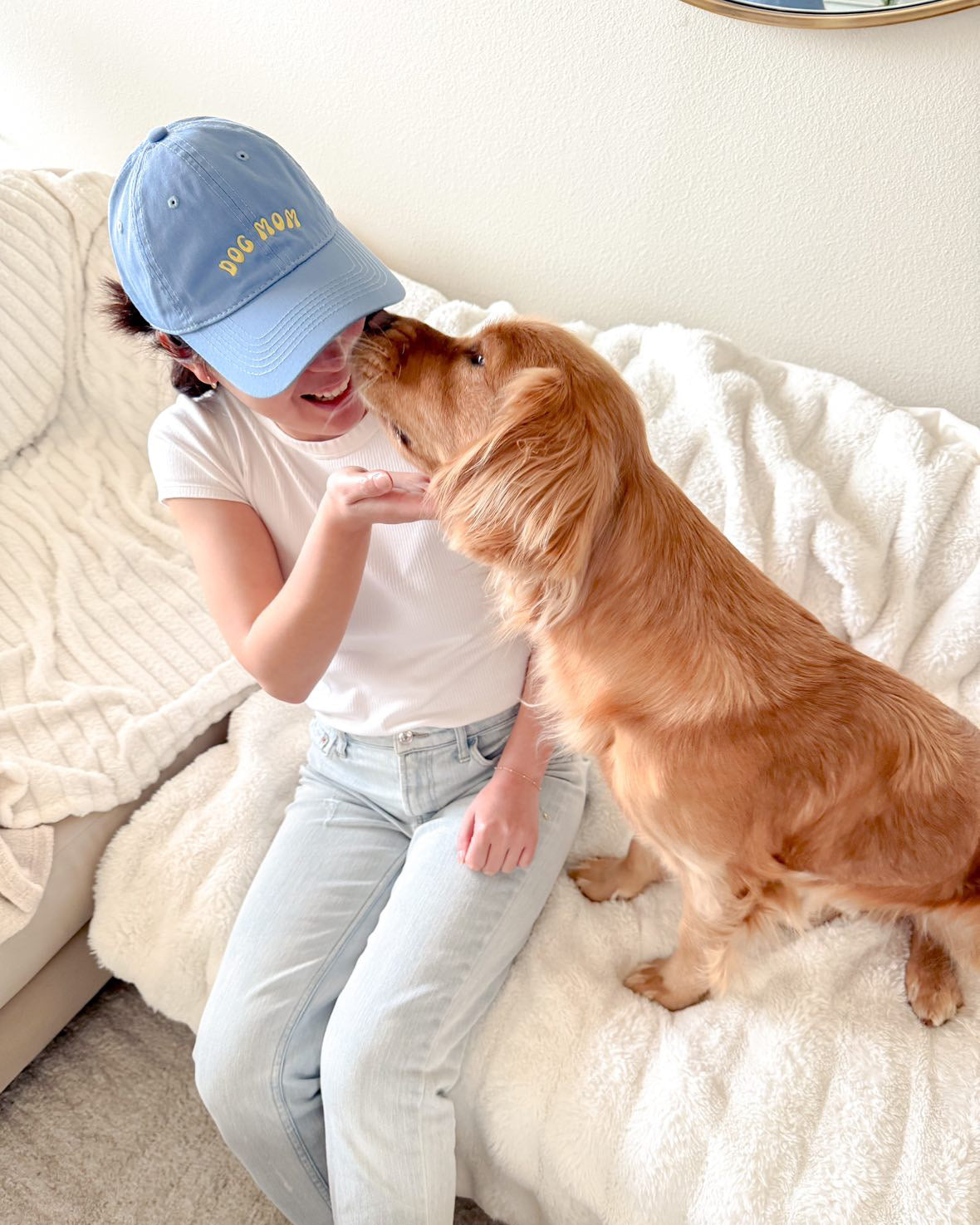 Dog Mom Hat (Baby Blue)